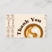 Kaffee-Dankeskarten mit Latte Art Visitenkarte (Vorderseite)