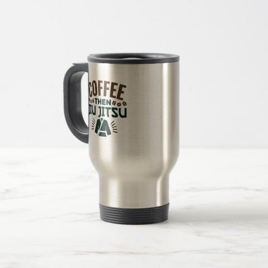 Kaffee Dann Jiu Jitsu BJJ Jiujitsu Reisebecher (Vorderseite Links)
