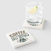 Kaffee Dann Jiu Jitsu BJJ Jiujitsu Steinuntersetzer (Seitenansicht)