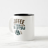 Kaffee Dann Jiu Jitsu BJJ Jiujitsu Zweifarbige Tasse (Vorderseite Links)