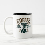 Kaffee Dann Jiu Jitsu BJJ Jiujitsu Zweifarbige Tasse (Links)