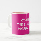 Kaffee, das Elixier der Inspiration Zweifarbige Tasse (Vorderseite Links)