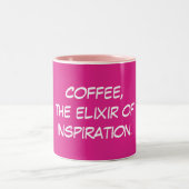 Kaffee, das Elixier der Inspiration Zweifarbige Tasse (Mittel)