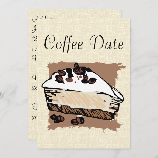 Kaffee-Datum Einladung (Vorne/Hinten)