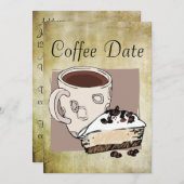 Kaffee-Datum Einladung (Vorne/Hinten)