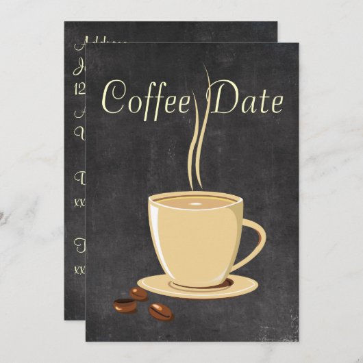 Kaffee-Datum Einladung (Vorne/Hinten)