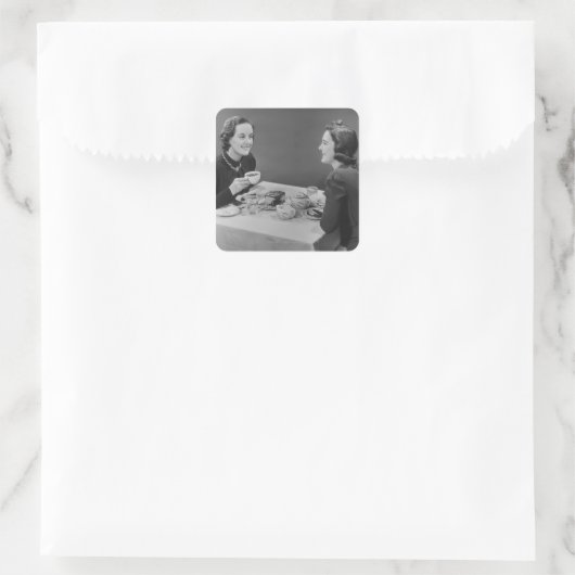 Kaffee-Datum Quadratischer Aufkleber (Tasche)