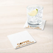 Kaffee. Denn das Leben ist gefährlich, lustig, Zit Rechteckiger Pappuntersetzer (Vor Ort)