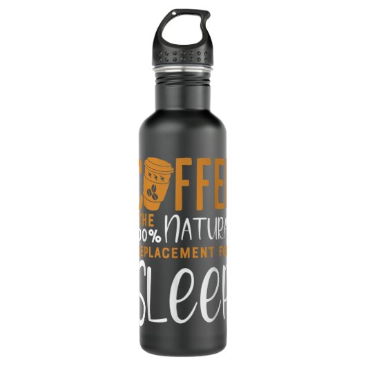 Kaffee Der 100 natürliche Ersatz des Schlafs - Kaf Edelstahlflasche (Vorderseite)