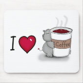 Kaffee der Liebe I - Flusspferd mit einer Schale Mousepad (Vorne)
