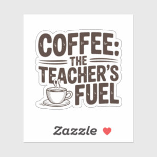 Kaffee Der Teacher's Fuel Retro akademische Aufkleber