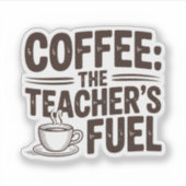 Kaffee Der Teacher's Fuel Retro akademische Aufkleber (Vorderseite)