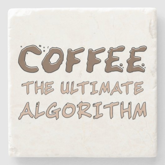 Kaffee Der ultimative Algorithmus Lustiger Program Steinuntersetzer (Vorderseite)