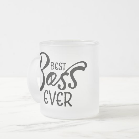 Kaffee des Geschenk-bester Chefs überhaupt - Mattglastasse (Vorderseite Links)