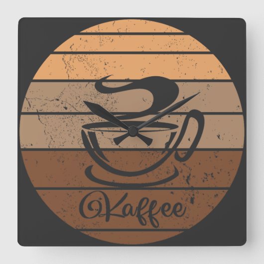 Kaffee Design Quadratische Wanduhr (Vorderseite)