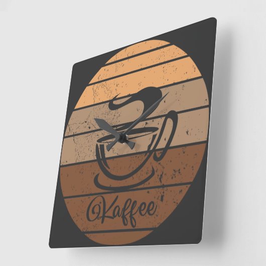 Kaffee Design Quadratische Wanduhr (Winkel)