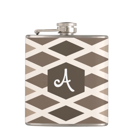 Kaffee Diamond Ombre Monogram Flachmann (Vorderseite)