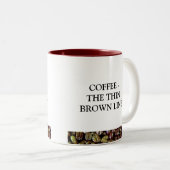 KAFFEE DIE DÜNNE BROWN-LINIE ZWEIFARBIGE TASSE (VorderseiteRechts)