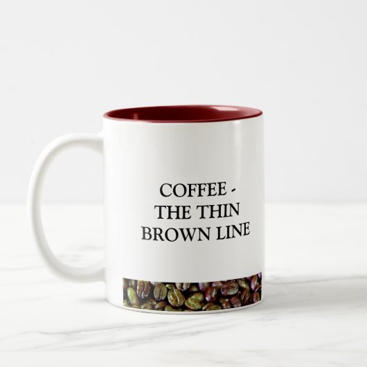 KAFFEE DIE DÜNNE BROWN-LINIE ZWEIFARBIGE TASSE (Links)