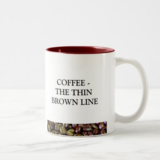 KAFFEE DIE DÜNNE BROWN-LINIE ZWEIFARBIGE TASSE (Rechts)