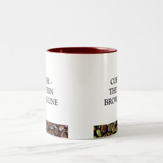 KAFFEE DIE DÜNNE BROWN-LINIE ZWEIFARBIGE TASSE (Mittel)