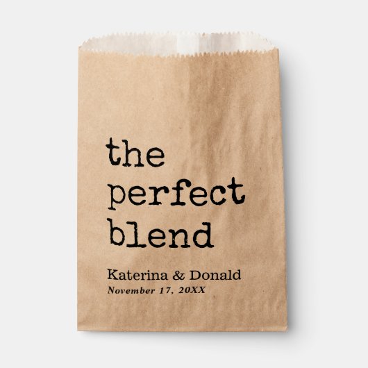 Kaffee Die perfekte Mischung Gastgeschenk Hochzeit Geschenktütchen (Vorderseite)