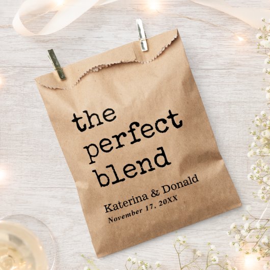 Kaffee Die perfekte Mischung Gastgeschenk Hochzeit Geschenktütchen (Ausgeschnitten)