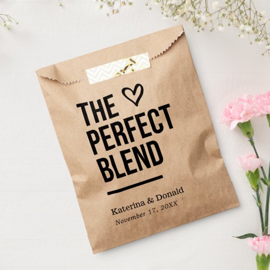 Kaffee Die perfekte Mischung Gastgeschenk Hochzeit Geschenktütchen (Versiegelt)