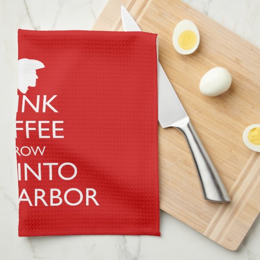 KAFFEE, DIE TEE IN DEN HAFEN EINGREIFEN HANDTUCH (Viertel Falte)