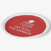 KAFFEE, DIE TEE IN DEN HAFEN EINGREIFEN PAPPTELLER (Schrägansicht)