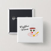 Kaffee-Diva Button (Vorne & Hinten)
