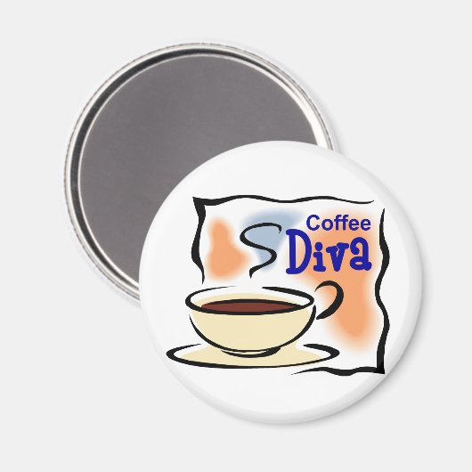 Kaffee Diva Magnet (Vorderseite/Rückseite)