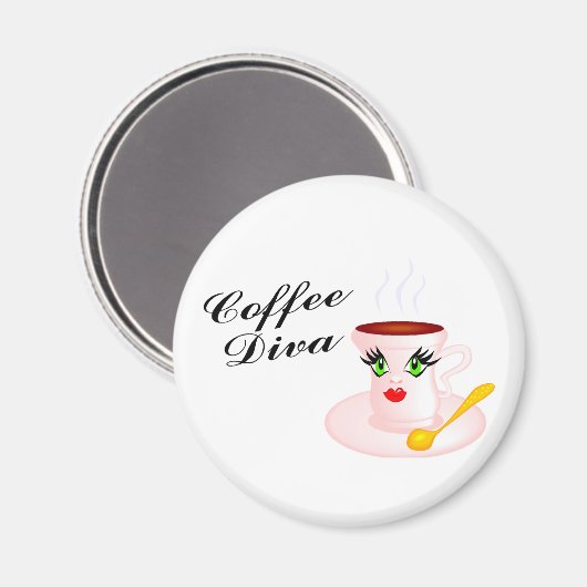 Kaffee Diva Magnet (Vorderseite/Rückseite)