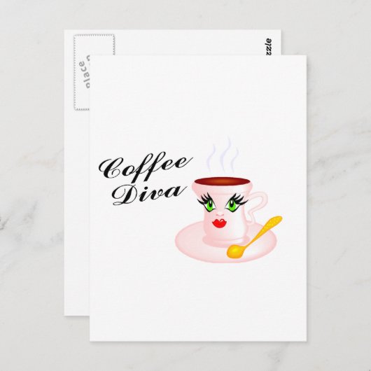 Kaffee Diva Postkarte (Vorne/Hinten)
