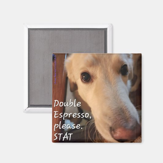 Kaffee Dog Magnet #1 - Buffy (Vorderseite/Rückseite)