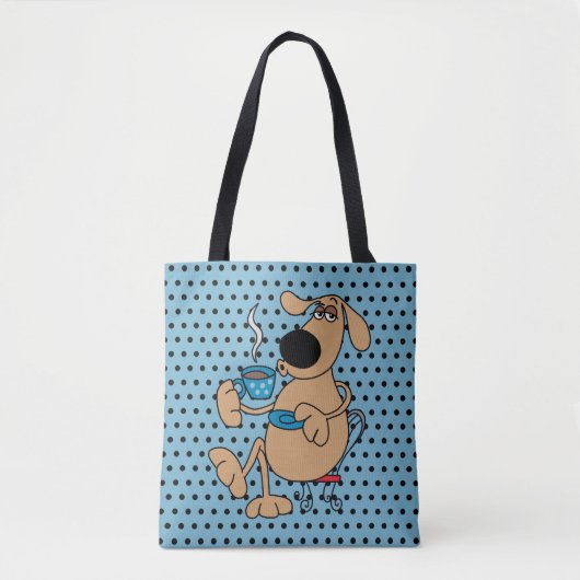 Kaffee Dog Tote Tasche (Vorderseite)
