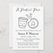 Kaffee & Donut ein perfektes Paar Brautessen Einladung (Vorderseite)