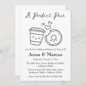 Kaffee & Donut ein perfektes Paar Brautessen Einladung (Vorne/Hinten)