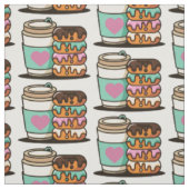 Kaffee-Donut-Lieblingsgewebe Stoff (Muster)