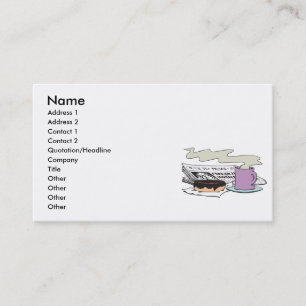 Kaffee-Donut und Zeitungs-Papierdesign am Morgen Visitenkarte
