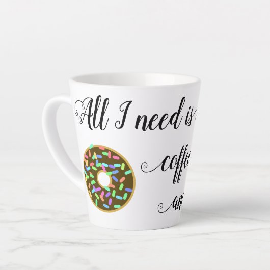 Kaffee Donuts Funny Zitat Milchtasse (Linke Ecke)
