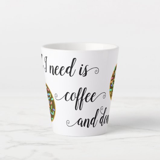 Kaffee Donuts Funny Zitat Milchtasse (Vorderseite)