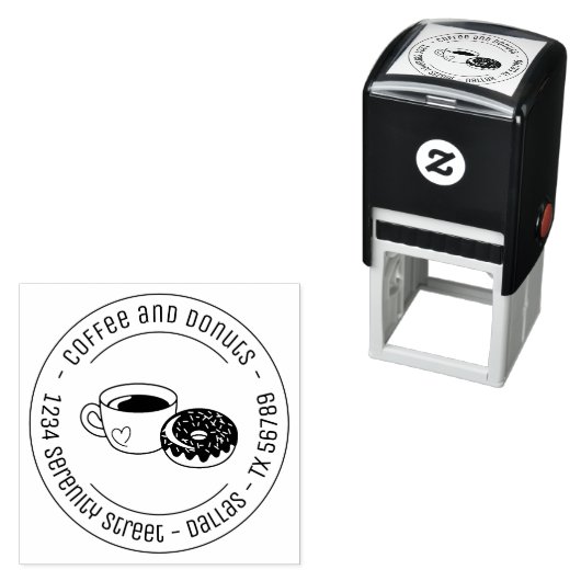 Kaffee-Donuts Permastempel (Beispiel)