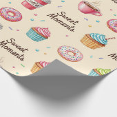 Kaffee, Donuts und Kuchen von Natasha Us Geschenkpapier (Ecke)