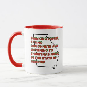 Kaffee, Donuts und Weihnachtsmusik in Georgia Tasse
