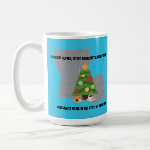 Kaffee, Donuts und Weihnachtsmusik in Louisiana Kaffeetasse