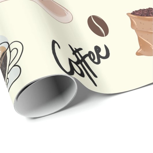 Kaffee Drink Espresso Cappuccino Latte niedlich Geschenkpapier (Rolleneckpunkt)