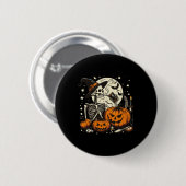 Kaffee Drink Skeleton Kürbiskürbis Halloween Kostü Button (Vorne & Hinten)