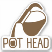 Kaffee Drinker Pott Head Aufkleber (Vorderseite)