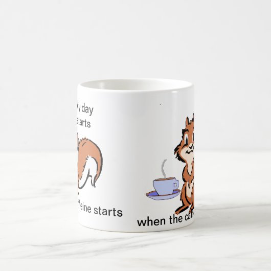 Kaffee-Eichhörnchen-Tasse Verwandlungstasse (Mittel)